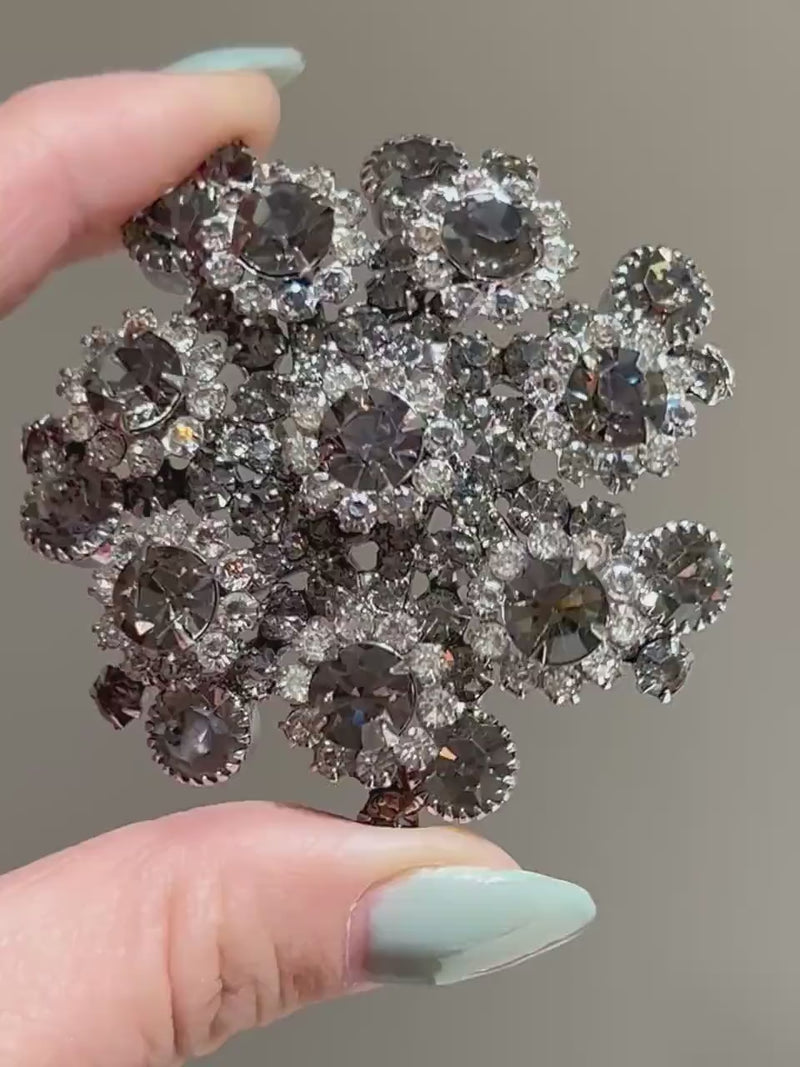 Juliana Brooch, Vintage Brooch, Rhinestone Brooch, Flower Cluster Brooch, Vintage Juliana Jewelry, Designer Jewelry, Rhinestone Pin