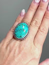 Turquoise Ring, Sterling Silver Ring, Southwestern Ring, Blue Stone Ring, Big Turquoise Ring, Statement Ring, Size 6 Ring, Oval Ring, 925