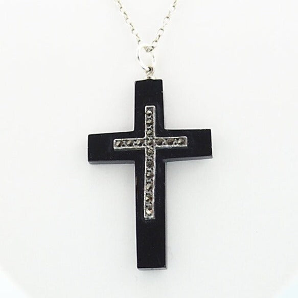 pendentif croix en bakélite vintage