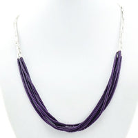 Native Liquid Silver Bead Necklace With Sugilite