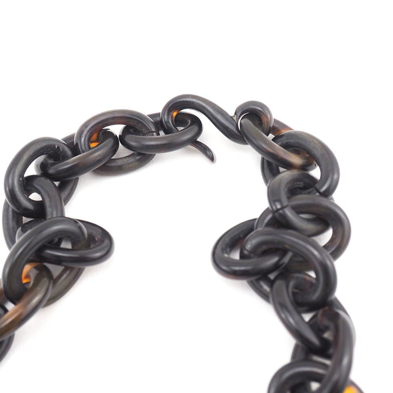 ON HOLD FOR N - Victorian Tortoiseshell Monogram Mourning Necklace