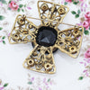 Vintage Maltese Cross Pendant Brooch