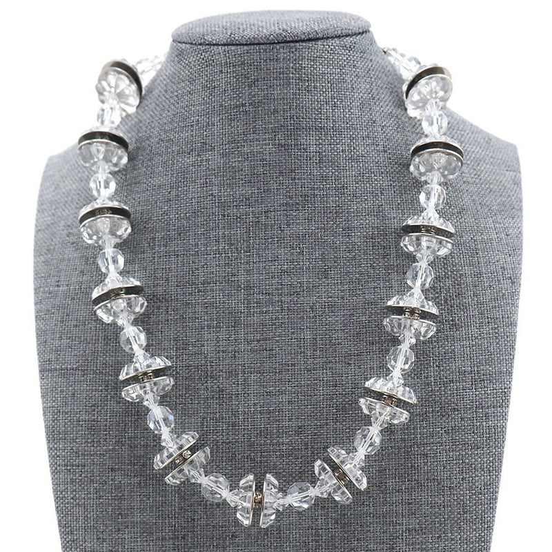 Vintage Beaded Glass Rhinestone Necklace