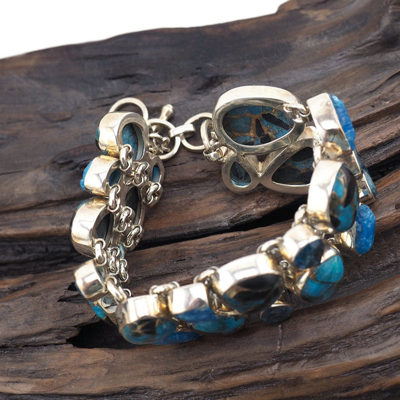 Sterling Silver Copper Turquoise Bracelet