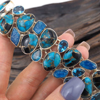Sterling Silver Copper Turquoise Bracelet