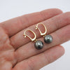 18K Gold Tahitian Pearl Drop Earrings