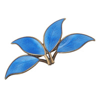 David Andersen Blue Enamel Leaf Brooch Brooch