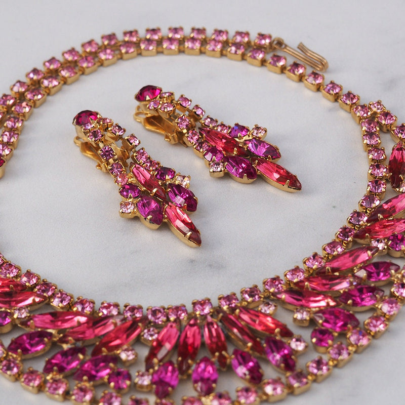 Juliana Pink Necklace and Earring Set