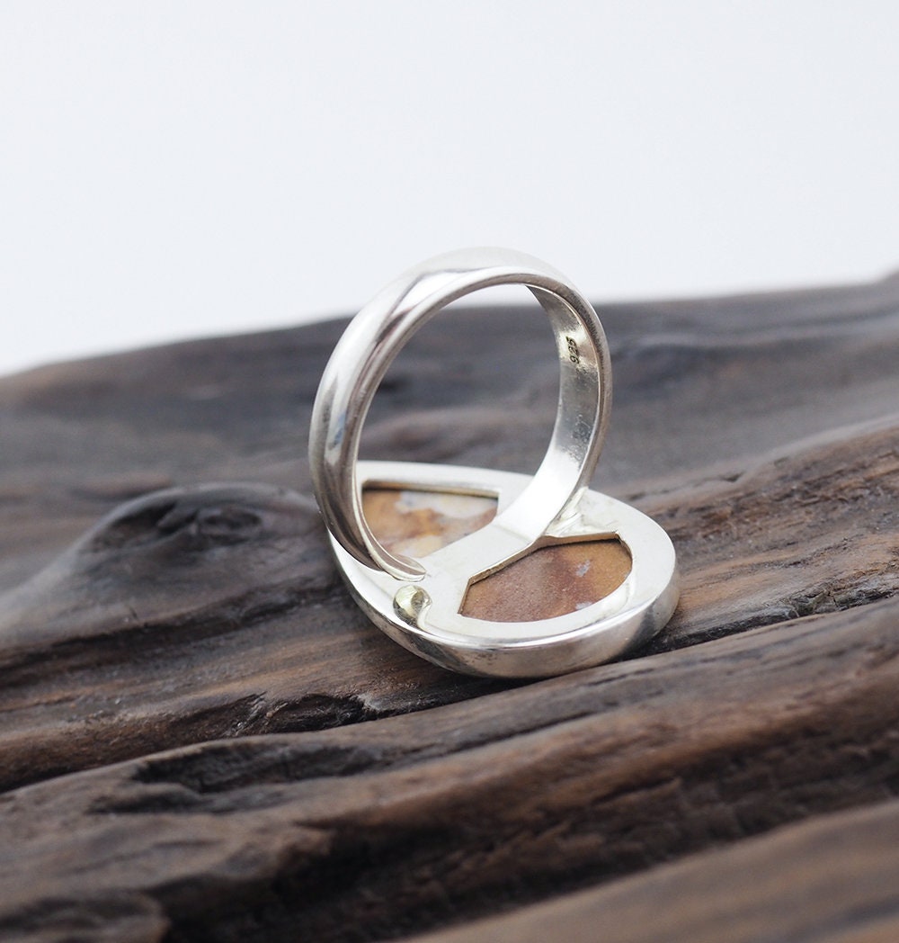 Sterling Silver Deerfawn Jasper Ring