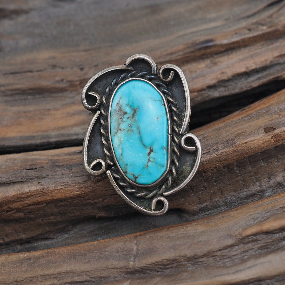 Vintage Navajo Sterling Silver Turquoise Ring