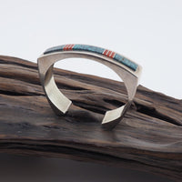 Native Silver Inlay Cuff Bracelet