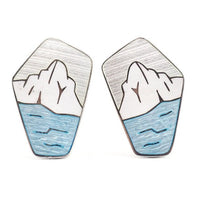Scandinavian Silver Iceberg Clip Earrings
