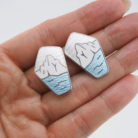 Boucles d'oreilles clips scandinaves en argent Iceberg