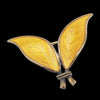 David Andersen Yellow Enamel Leaf Brooch