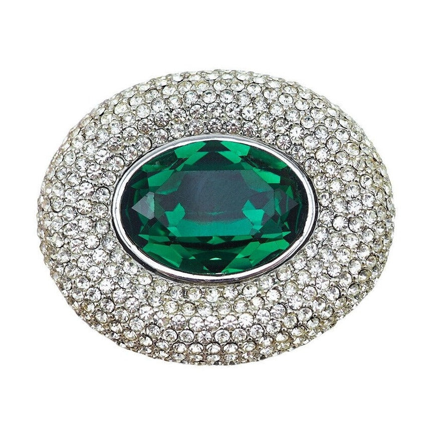 Ciner Rhinestone Emerald Crystal Brooch