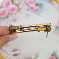 Victorian Gold Filled Etruscan Bypass Bracelet