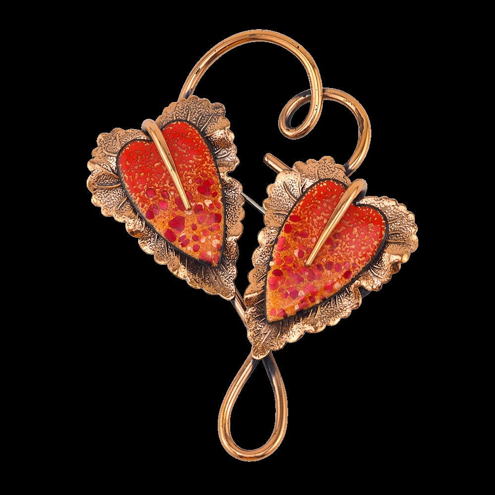 Vintage Matisse Renoir Heart Leaf Brooch
