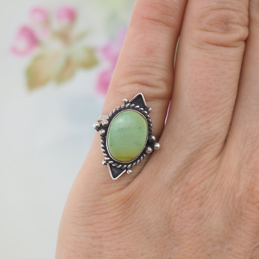 Turquoise Ring, Sterling Silver Ring, Southwestern Ring, Handmade Ring, Vintage Ring, Size 5.5 Ring, Southwestern Jewelry, Boho Ring, 925