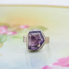 Amethyst Ring, Sterling Silver Ring, Geometric Ring, Big Stone Ring, Cocktail Ring, Solitaire Ring, Estate Ring, 925 Ring, Genuine Amethyst