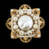 Florenza Brooch, Vintage Brooch, Faux Pearl Brooch, Filigree Brooch, Gold-Tone Brooch, Florenza Jewelry, Romantic Brooch, Renaissance