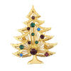 Christmas Tree Brooch, Vintage Brooch, Brooks Tree Brooch, Harp Brooch, Christmas Brooch, Rhinestone Brooch, Gold Tone Brooch, Vintage Gift