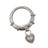 Judith Ripka Ring, Heart Ring, Sterling Silver Ring, Heart Dangle Ring, Judith Ripka Jewelry, Size 6, 925 Ring, Judith Ripka Heart