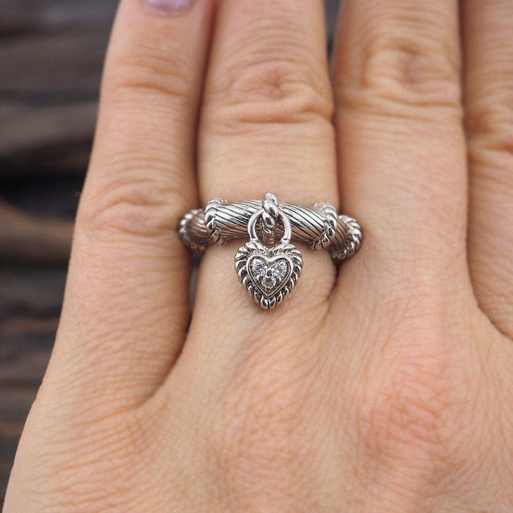 Judith Ripka Heart Dangle Ring Ring - Main Image