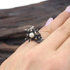 Brutalist Ring, Modernist Ring, Silver Pearl Ring, Mid Century Modern Ring, Opus Ring, MCM Ring, Brutalist Jewelry, Sputnik Ring