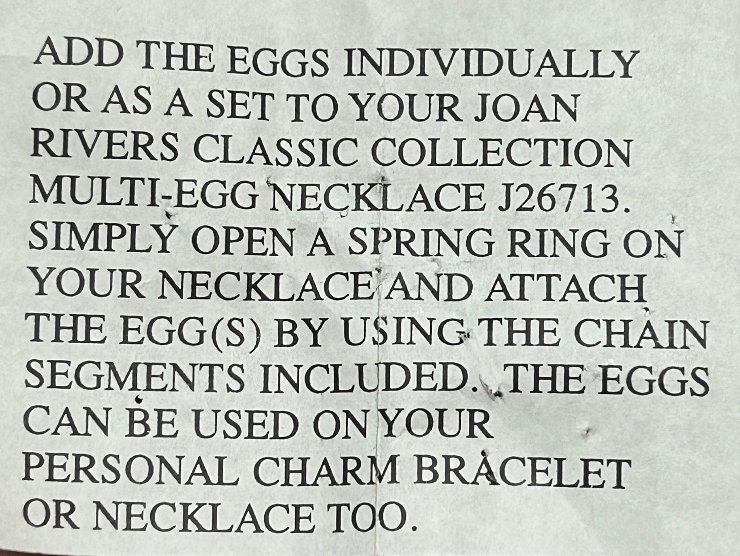 Joan Rivers Charms, Joan Rivers Egg, Charm Extension, Set of 3, Faberge Egg, Egg Necklace, Gold-Tone Charms, Locket Charm, Egg Charms