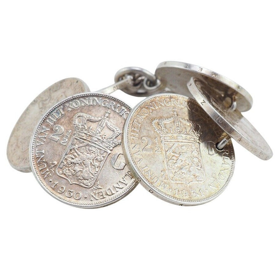 Vintage Netherlands Coin Bracelet, 1930s Coins, Silver Coin Bracelet, Vintage Coins, Silver Coins, Silver Bracelet, 925 Bracelet, OOAK