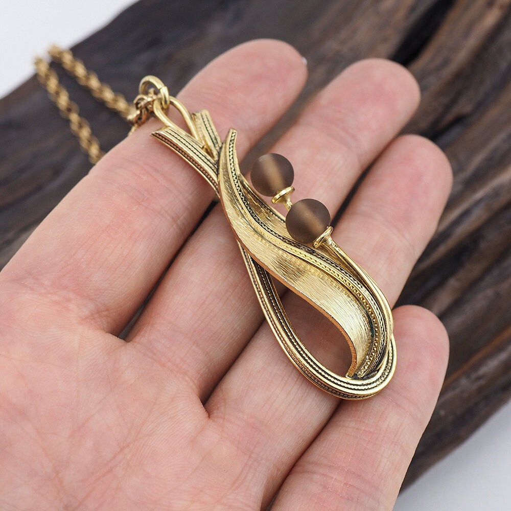 ヴィンテージ ネックレス WHITING DAVIS アンティーク 4連 ロング Whiting & Davis Long Nature-Inspired Pendant Necklace