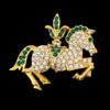 Napier Brooch, Carousel Horse Brooch, Vintage Brooch, Horse Pin, Figural Brooch, Napier Jewelry, Rhinestone Brooch, Gold Plated Brooch