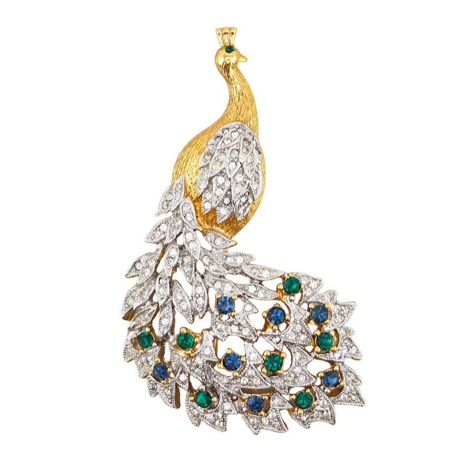 Vintage Designer Rhinestone Peacock Brooch – Vintage Jewelry Girl