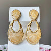 Enamel Earrings, Drop Earrings, Statement Earrings, Gold Tone Earrings, Pierced Earrings, 1980s Earrings, Peachy Earrings, Costume Earrings